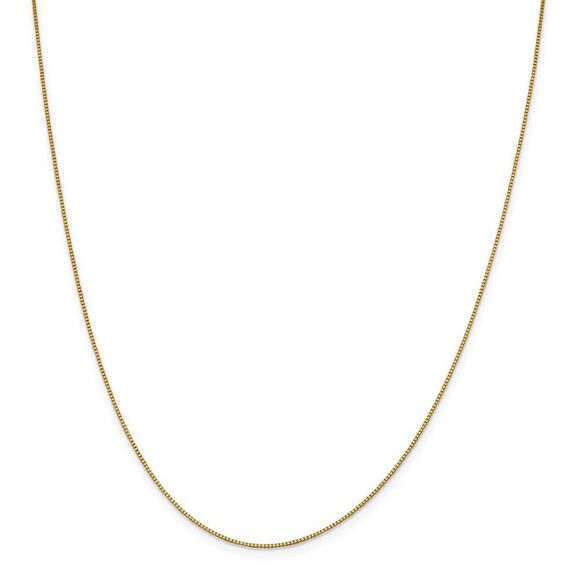 0.9mm 18k Yellow Gold Classic Box Chain Necklace, 24 Inch - Picture 3 of 8